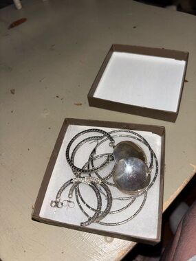 Source Unknown Silver-Tone Multi-Hoop and Disc Earring Set